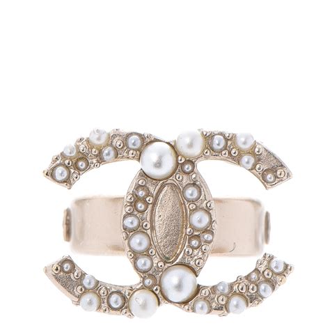 chanel big pearl ring|Chanel cc ring price.